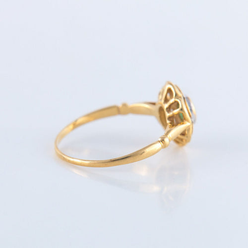 Bague 51 Bague style Marguerite Emeraude 58 Facettes JE141