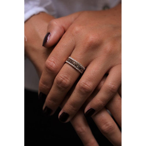 Bague 55 Bague Or rose Diamant brun 58 Facettes 1875649CN