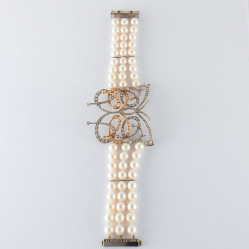Bracelet Bracelet Papillon Perles Akoya Diamants 58 Facettes