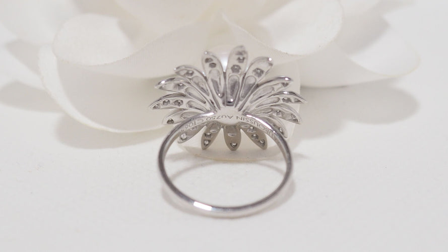 Bague 54 MAUBOUSSIN - Bague Au café des 2 amours Perle Diamants 58 Facettes 32311