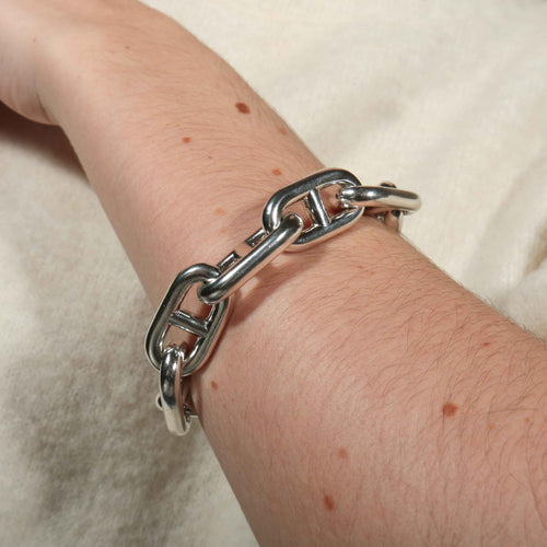 Bracelet Bracelet gourmette Hermès chaîne d'ancre 58 Facettes 8400
