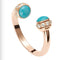 Bague 52 PIAGET- Bague Possession ouverte Or rose Diamant Turquoise 58 Facettes G34P7D52