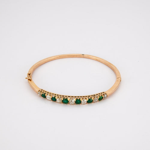 Bracelet BRACELET BERYLES VERTS ET DIAMANTS 58 Facettes