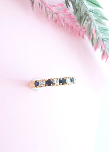 Bague Bague Demi Alliance Saphirs Diamants 58 Facettes AA 1605