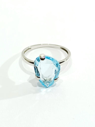 Bague Bague Or Blanc Topaze 58 Facettes