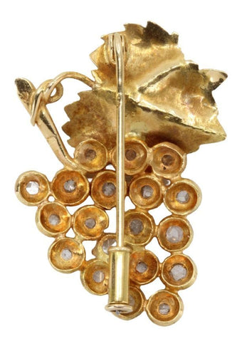 Broche BROCHE ANCIENNE GRAPPE DE RAISINS DIAMANT 58 Facettes 056011