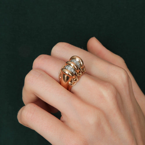 Bague 51.5 Bague or rose et diamants 58 Facettes P6L17