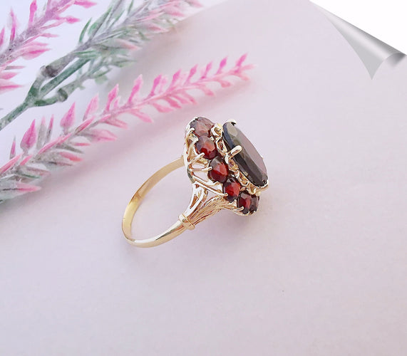 Bague 58 Bague Grenats Or Jaune 58 Facettes AA 1531