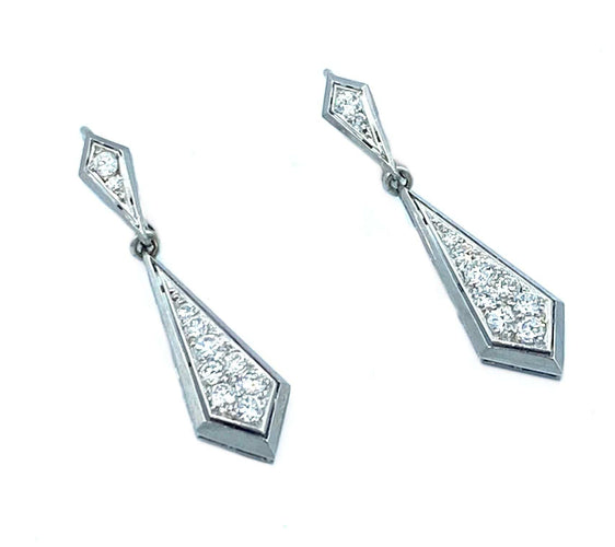 Boucles d'oreilles Boucles d’oreilles Art Déco platine et diamants 58 Facettes