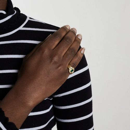 Bague 52.5 Bague Marquise Emeraude Diamants 58 Facettes