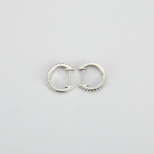 Boucles d'oreilles Créole en Or blanc & diamants 58 Facettes