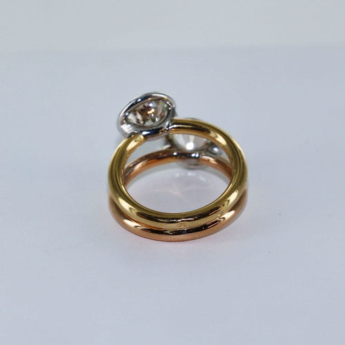 Bague 52 Bague "Toi et Moi"  3 Ors Diamants 58 Facettes