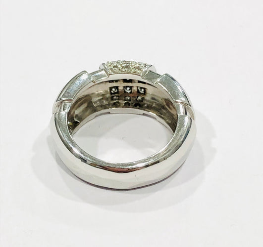 Bague Bague jonc or blanc et diamants 58 Facettes