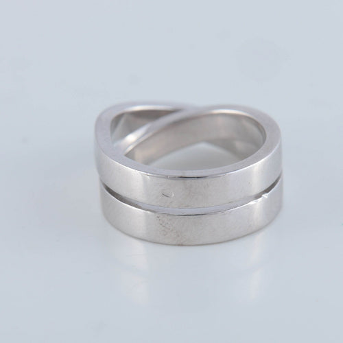 Bague 53 CARTIER - bague double anneau, or gris 58 Facettes
