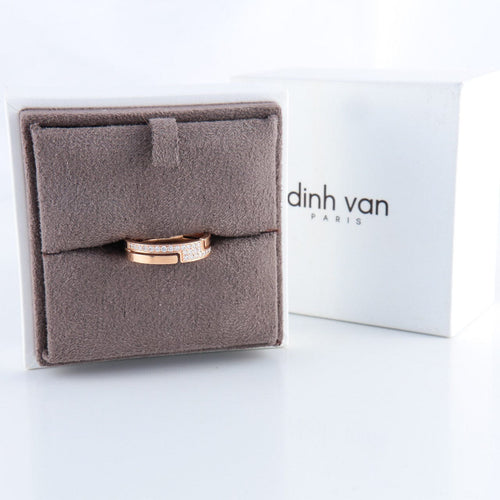 Bague Bague Dinh Van Seventies petit modèle en Or rose et Diamants 58 Facettes