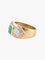 Bague Large Bague Or Jaune Emeraude et Diamants 58 Facettes