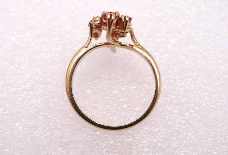 Bague 52 Bague en or jaune, diamants et rubis 58 Facettes 12348