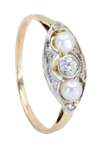 Bague BAGUE ART NOUVEAU PERLES ET DIAMANT 58 Facettes 055921