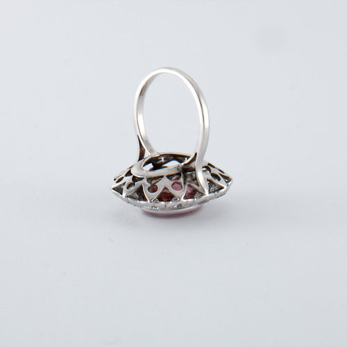 Bague 52 Bague Marguerite Tourmaline rose et Diamants 58 Facettes
