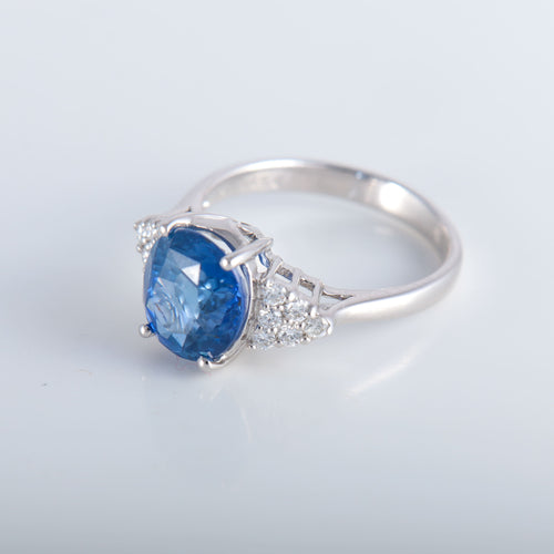 Bague 52 Bague Saphir de Ceylan Diamants 58 Facettes