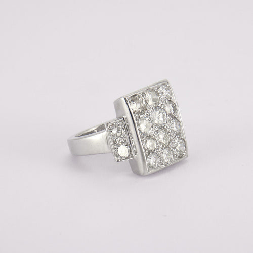 Bague Bague en or gris, diamants 58 Facettes