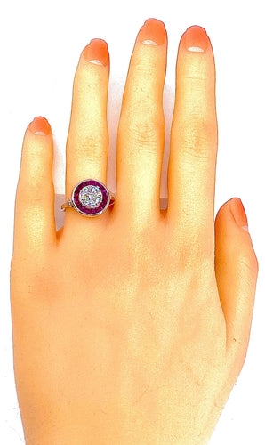 Bague Bague Or blanc Rubis et Diamants 58 Facettes AB221