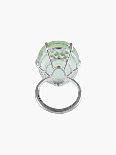 Bague Bague Or Blanc Prasiolite 58 Facettes