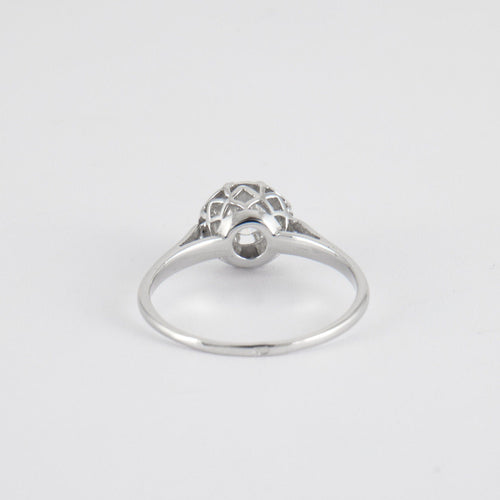 Bague 57 Solitaire en or gris, diamant 58 Facettes