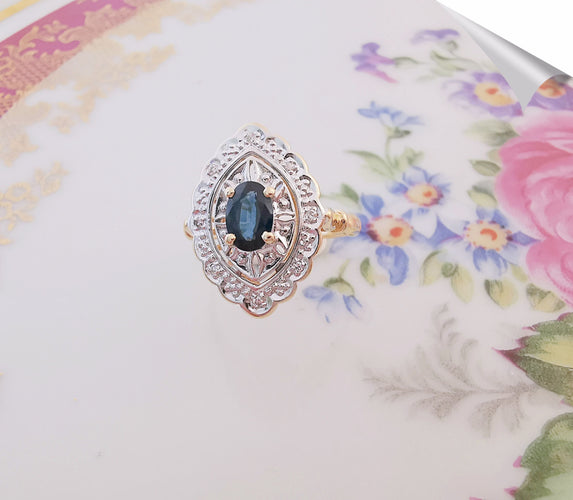 Bague Bague Marquise Saphir Diamants 58 Facettes AA 1512