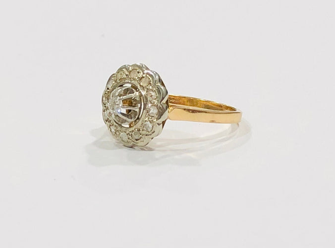 Bague 57 Bague fleur ancienne diamants 58 Facettes