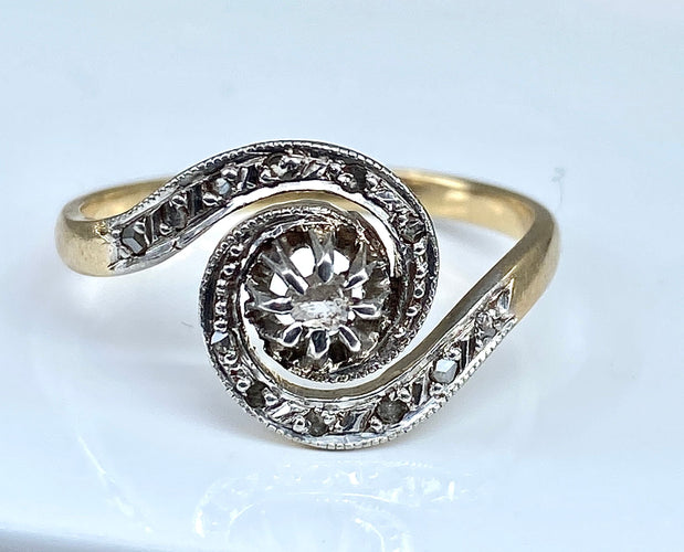 Bague 55 Bague tourbillon diamants vers 1900 58 Facettes AB179