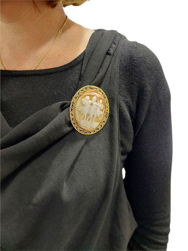 Broche BROCHE PENDENTIF CAMÉE ART NOUVEAU 58 Facettes 046111