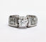 Bague 51.5 Bague or blanc solitaire accompagné 58 Facettes 1-888/1