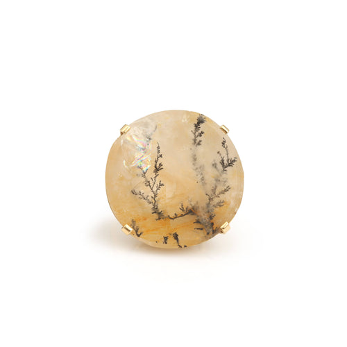 Bague Bague Quartz Dendritique Or Jaune 58 Facettes B121