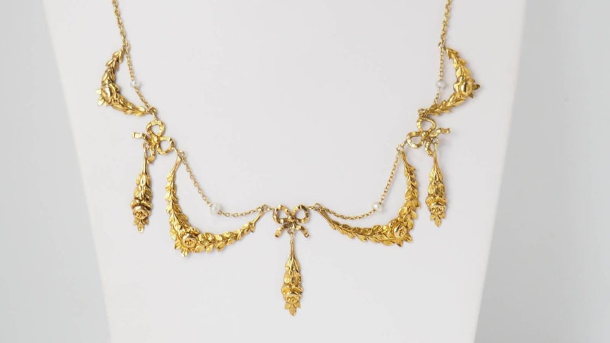 Collier Collier or jaune et perles fines 58 Facettes 32120