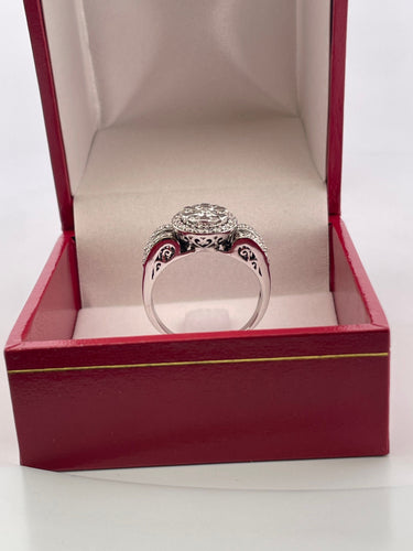 Bague Bague Or blanc Diamants 58 Facettes