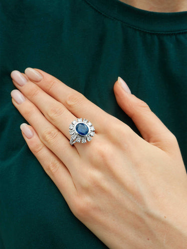 Bague Bague Marguerite Saphir et Diamants 58 Facettes HS2859