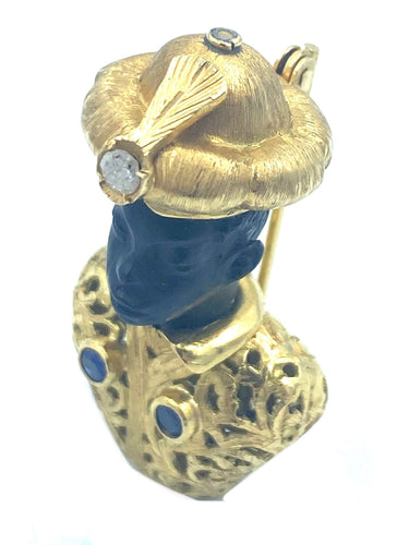 Broche Broche Maure vers 1960 or, saphirs et diamants 58 Facettes