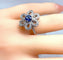 Bague 51 Bague fleur saphir diamants 58 Facettes AB156