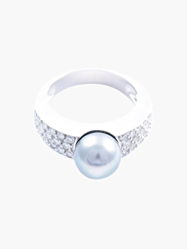 Bague 53 Bague Perle Diamants 58 Facettes