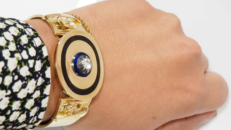 Bracelet Bracelet Napoléon III émail diamant 58 Facettes 31082