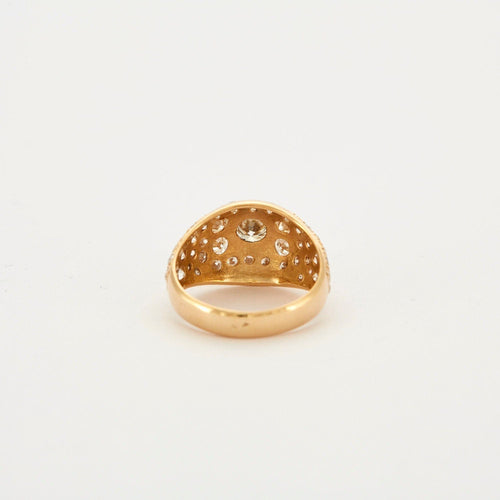 Bague 55 Bague Jonc pavée Or jaune Diamants 58 Facettes