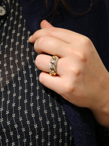 Bague Bague gourmette vintage Pomellato en or et diamants 58 Facettes