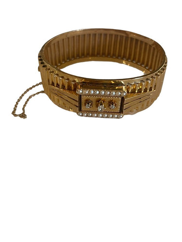 Bracelet Bracelet Napoléon III Or Perles Et Diamants 58 Facettes 949797