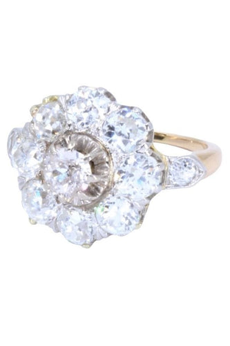 Bague 50 BAGUE MARGUERITE ANCIENNE DIAMANTS 58 Facettes 063891