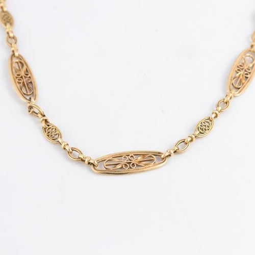 Collier Sautoir Art Nouveau en Or Filigrané 58 Facettes