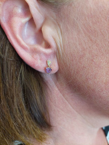 Boucles d'oreilles BOUCLES D'OREILLES CŒURS AMÉTHYSTES 58 Facettes 070361