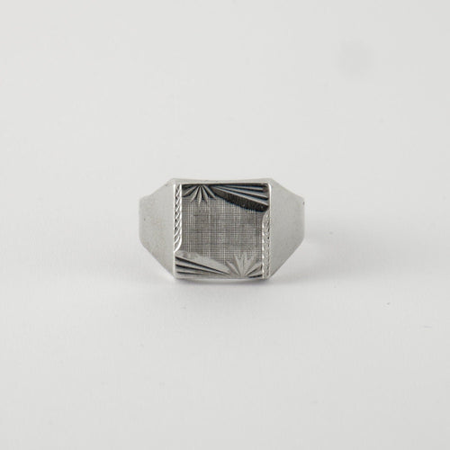 Bague 65 Bague Chevalière or blanc 58 Facettes