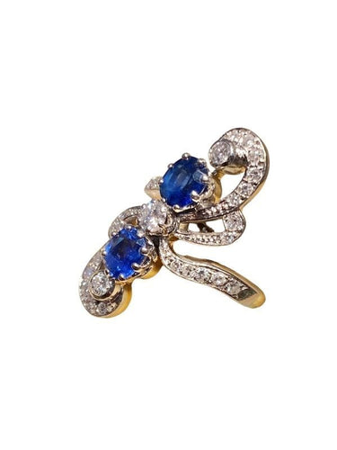 Bague 52 Bague 2 Ors Saphirs Diamants 58 Facettes