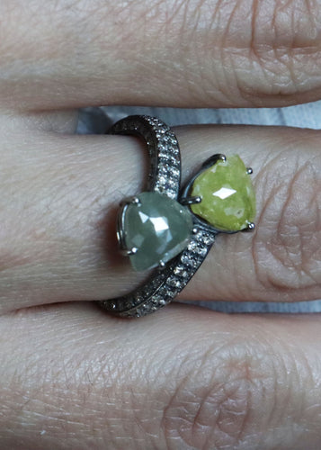 Bague 54.5 Bague Or blanc Diamants et Saphirs 58 Facettes RNG2859